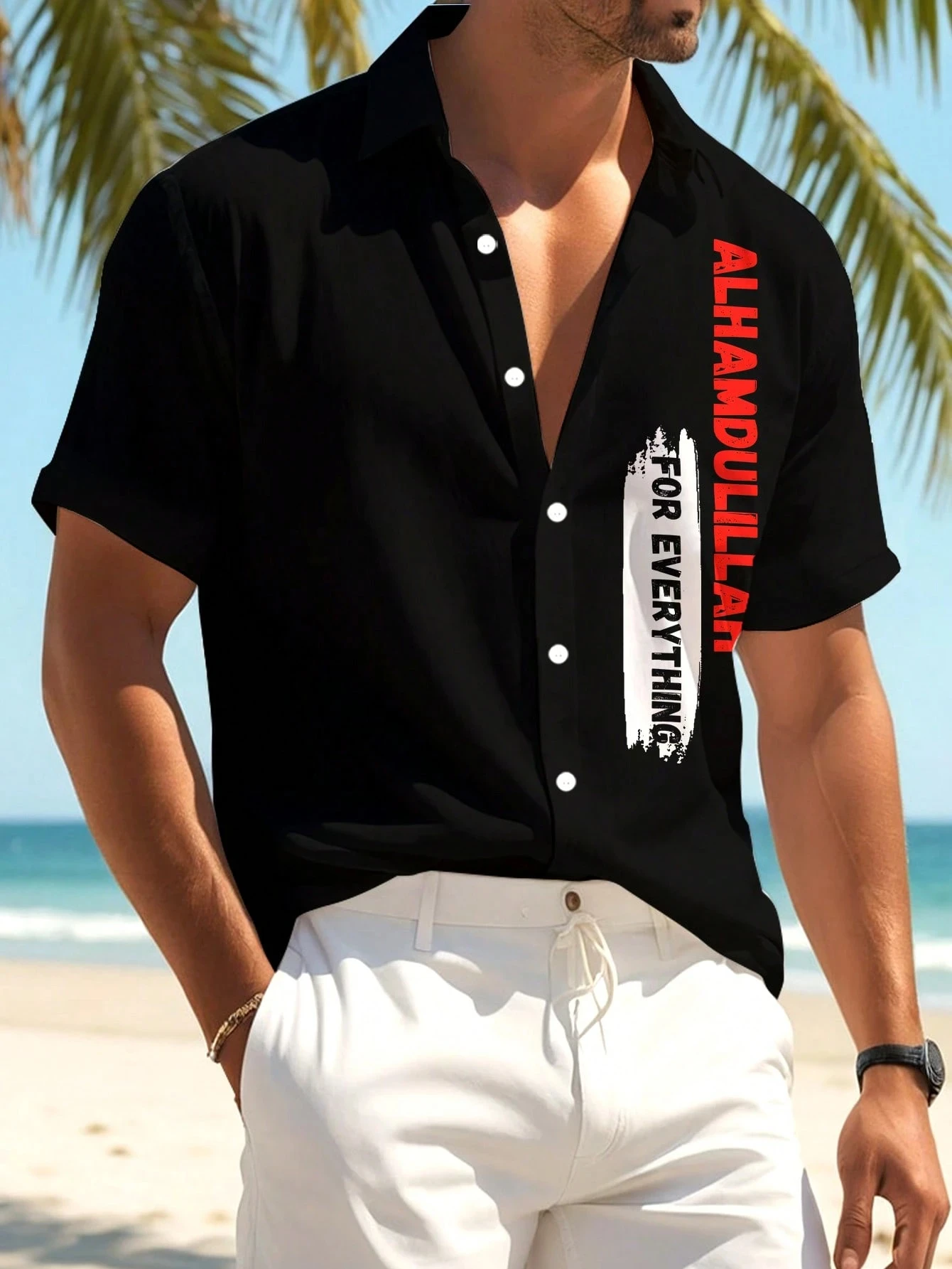 

Черная легкая летняя рубашка с принтом английских букв, подходящая для отдыха, активного отдыха, клетчатая рубашка, мужская одежда