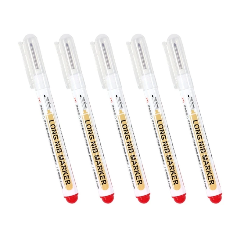 Pack of 5 กันน้ำ Long-Nib MARKER ปากกาหัตถกรรมปากกาสำหรับตกแต่งเฟอร์นิเจอร์ Dropship