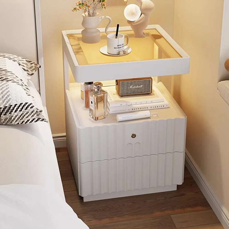 Comodino in legno di metà secolo Nordic salvaspazio stretto organizer comodino ad angolo patio giapponese Criado Mudo mobili per la casa