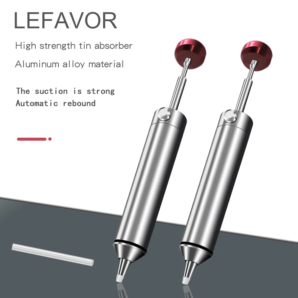 LEFAVOR aluminiowa mocna pompa rozlutownicy ssania lutownica lutowniczej narzędzie naprawcze do spawania do usuwania długopisu lutownica próżniowego