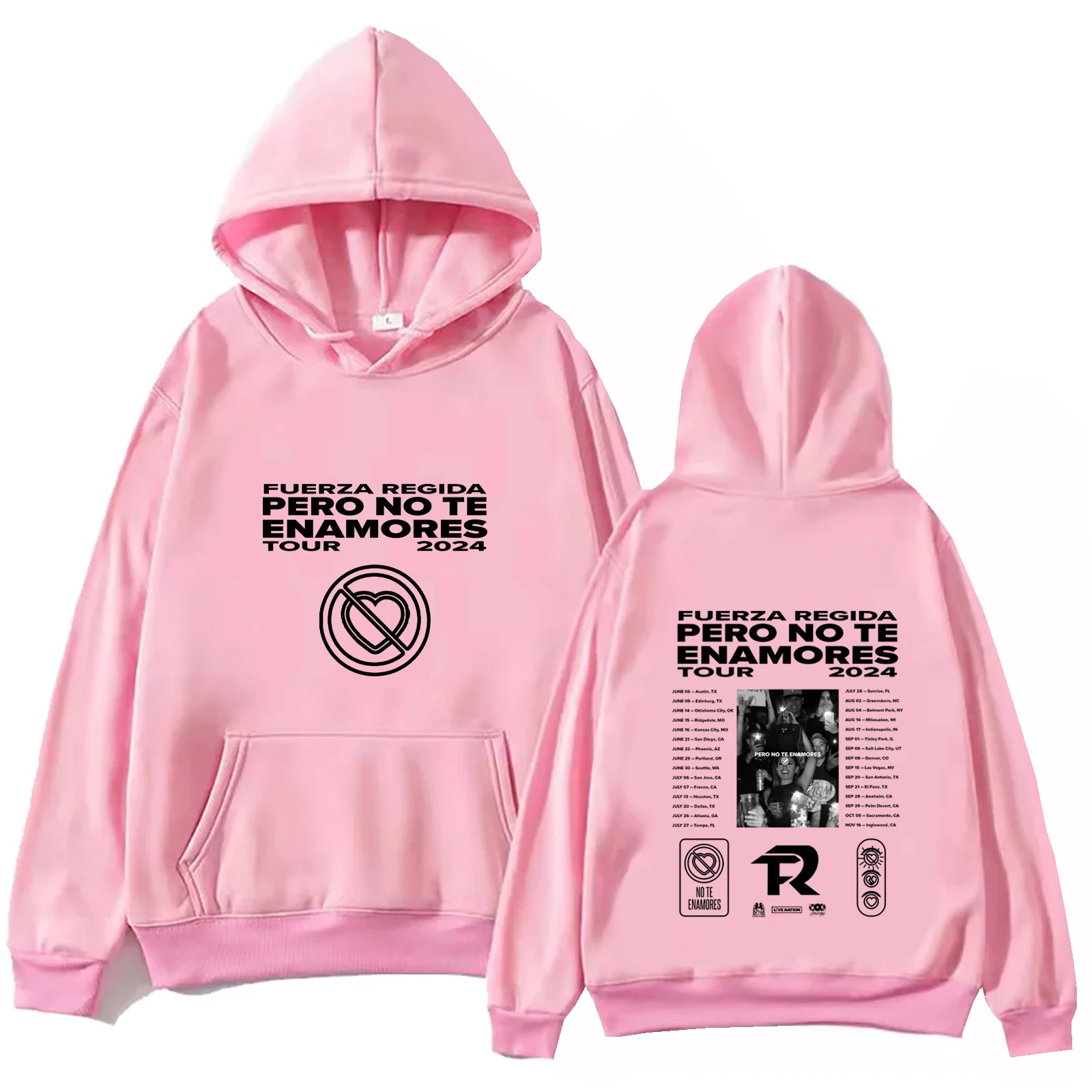 Fuerza Regida Pero No Te Enamores Tour 2024 Music Fans Gift Hoodie Women and Man Printing Spring and Summer Casual Long Sleeve