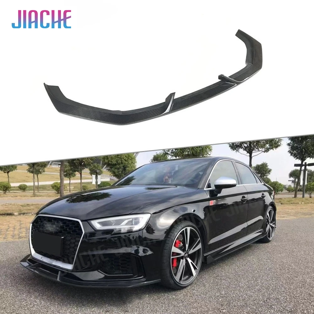 

Carbon Fiber Front Bumper Extension Spoiler Shovel for Audi RS3 Base Sedan 4 Door 2017 2018 Molding Bumper Decoration