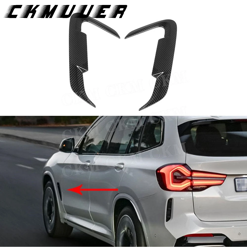 

CKMUUER передний бампер из углеродного волокна, накладка на вентиляционное отверстие, спойлер, канавки для BMW iX3 G08i 2022, FRP, черные автомобильные боковые крылья, комплекты кузова