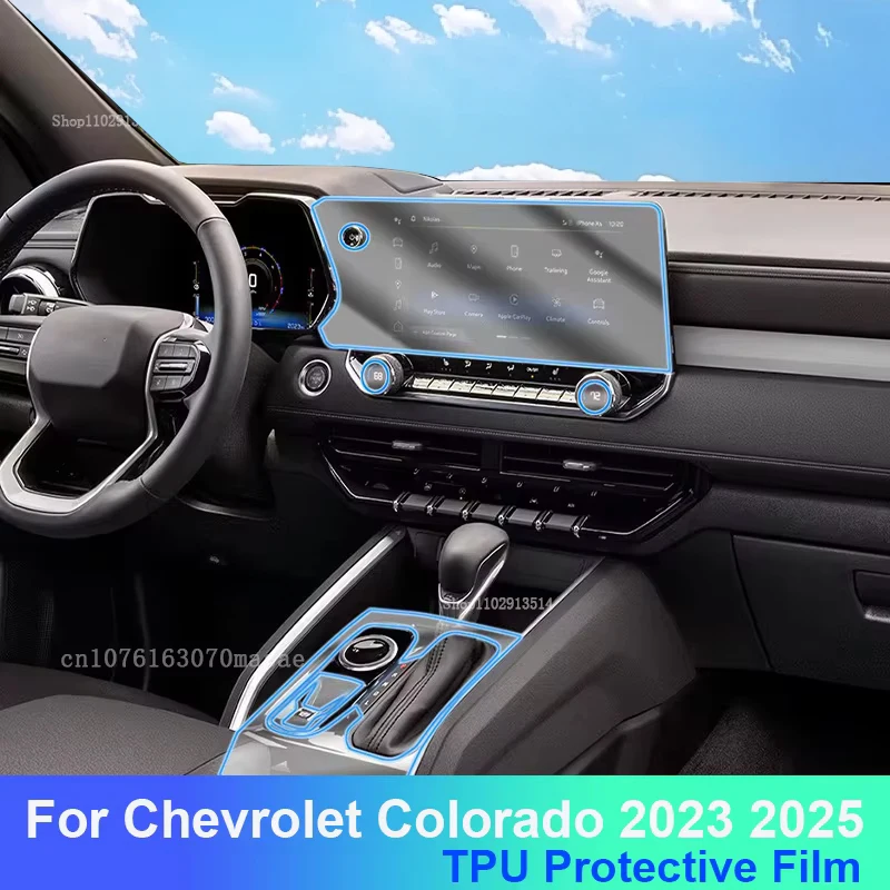 

Anti scratch Stickers For Chevrolet Colorado 2023 2025 Car Interior Center instrument Console Transparent TPU Protective Film