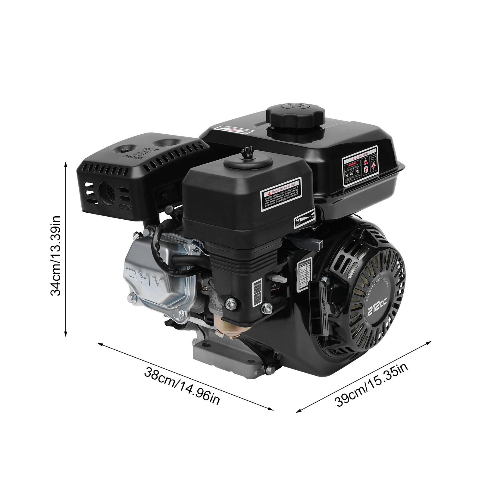 Gas Engine Replacement For Honda GX160 7.5HP 210cc OHV Air Cooled  Horizontal 168F Pullstart 4 Stroke Pull Start Go Kart Motor