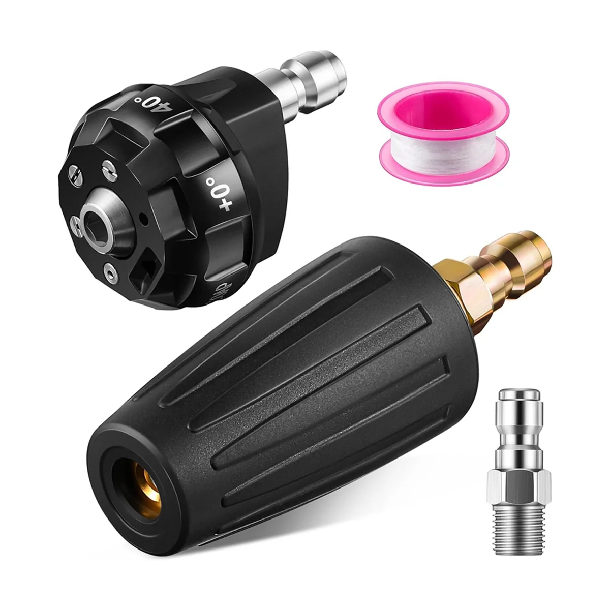 2025+ 高圧洗浄機ノズルセット、6-in-1クイックチェンジオーバーノズルと回転式高圧洗浄機チップ