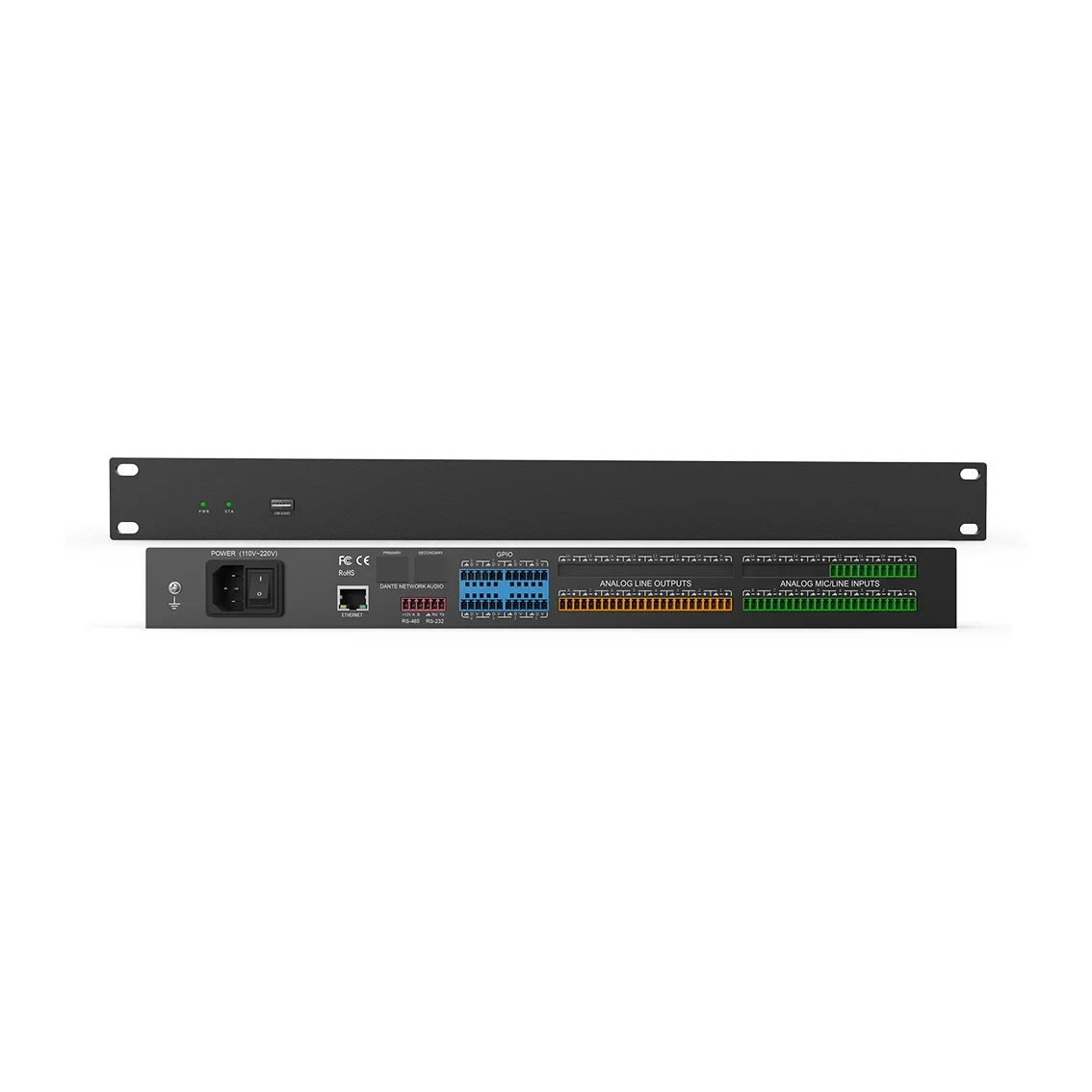 12-channel AI DSP Dante Digital Audio Processor With Artificial Intelligence Machine Learning Feature For Network Audio System