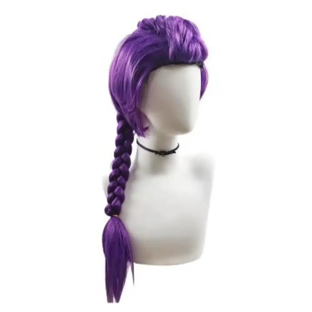 hot kpop demon hunters costume 37.5 Inches Purple Long Braided Ponytail Wig rumi Cosplay Wigs for Halloween Costume Party