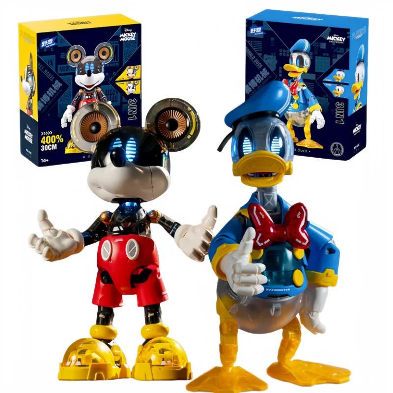 

Disney Sluban Pleyerid Mickey Donald Duck Anime Figure Model Statue Assembly Desktop Ornament Figure Gifts Children's Original