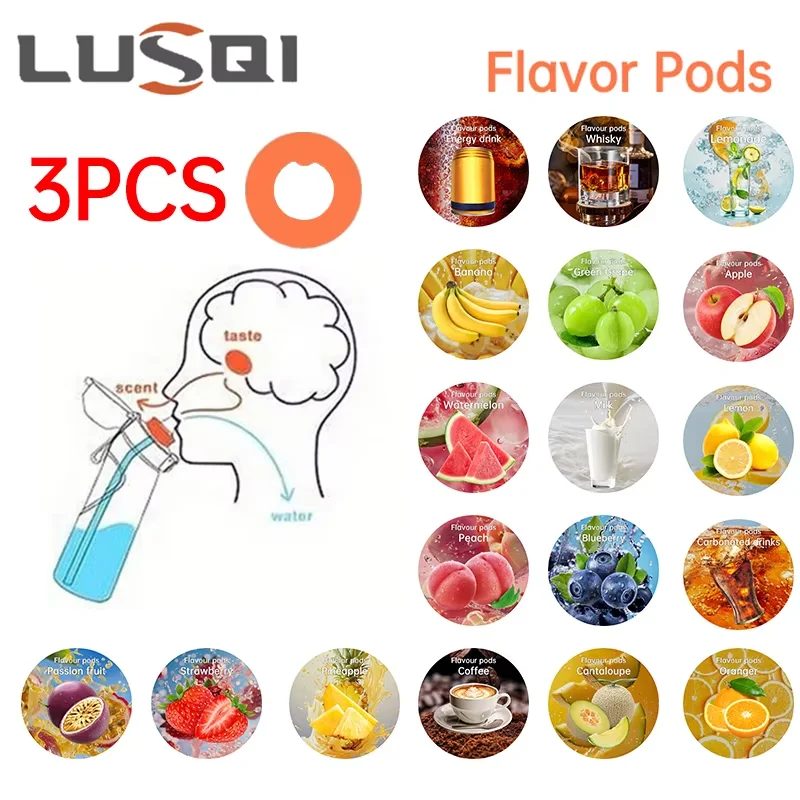 LUSQI 3pcs Flavor Pods For Sports Water Bottle Tritan Cup Flavor Rings Suitable Indoor Outdoor Sports Fitness
