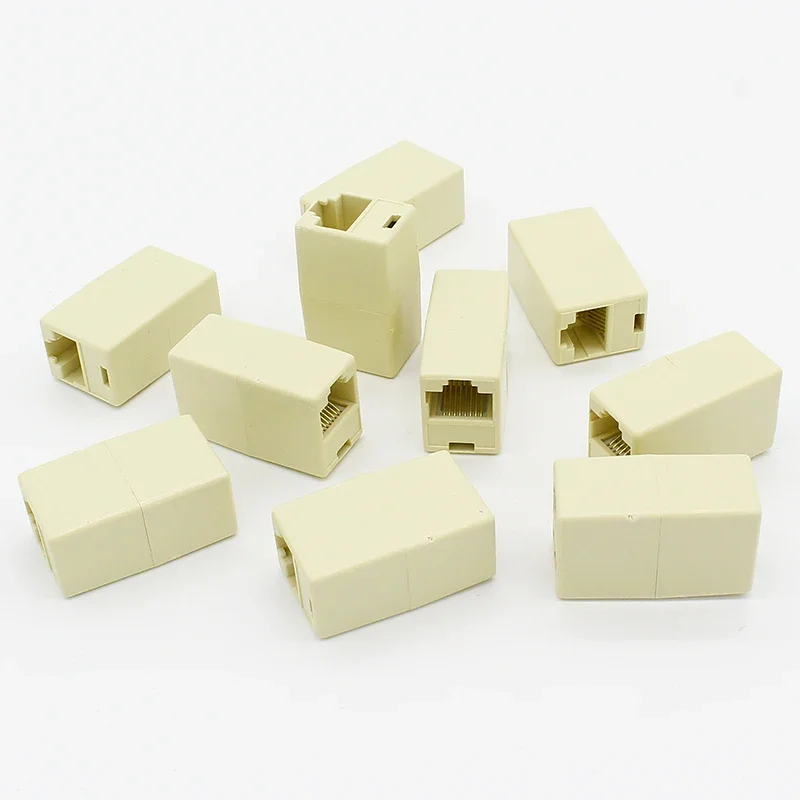 IMC Hot 10 Pcs RJ45 8P8C Double Ports Female Plug Telephone Connector