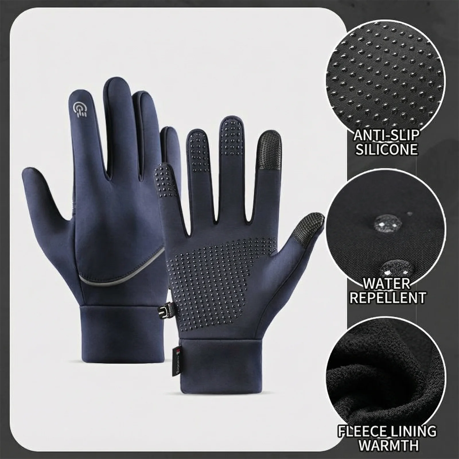 USB Heating Gloves Winter Windproof Touchscreen Fleece Lined for Men Women Motorcycle Riding Skiing Driving