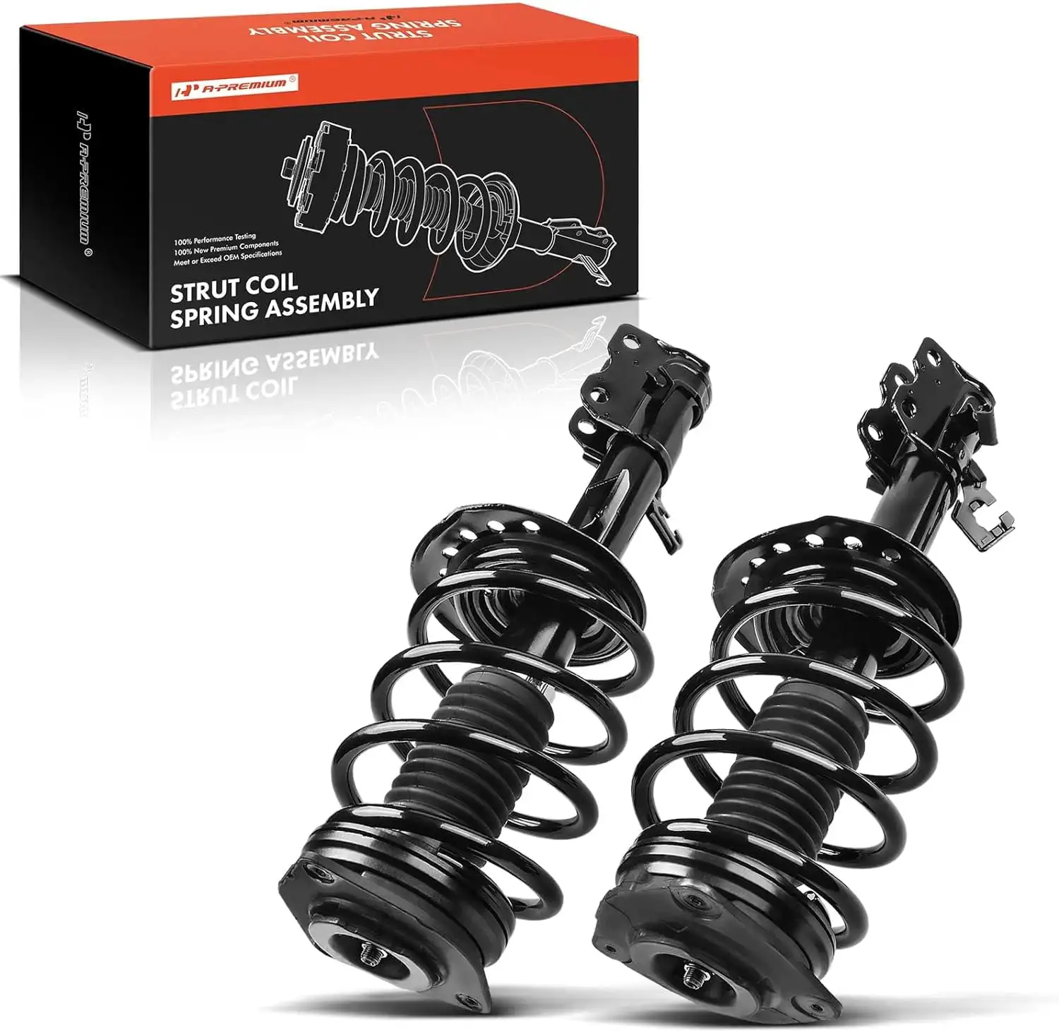 

Front Pair (2) Complete Strut & Coil Spring Assembly Compatible with Nissan Sentra 2014-2019 L4 1.8L