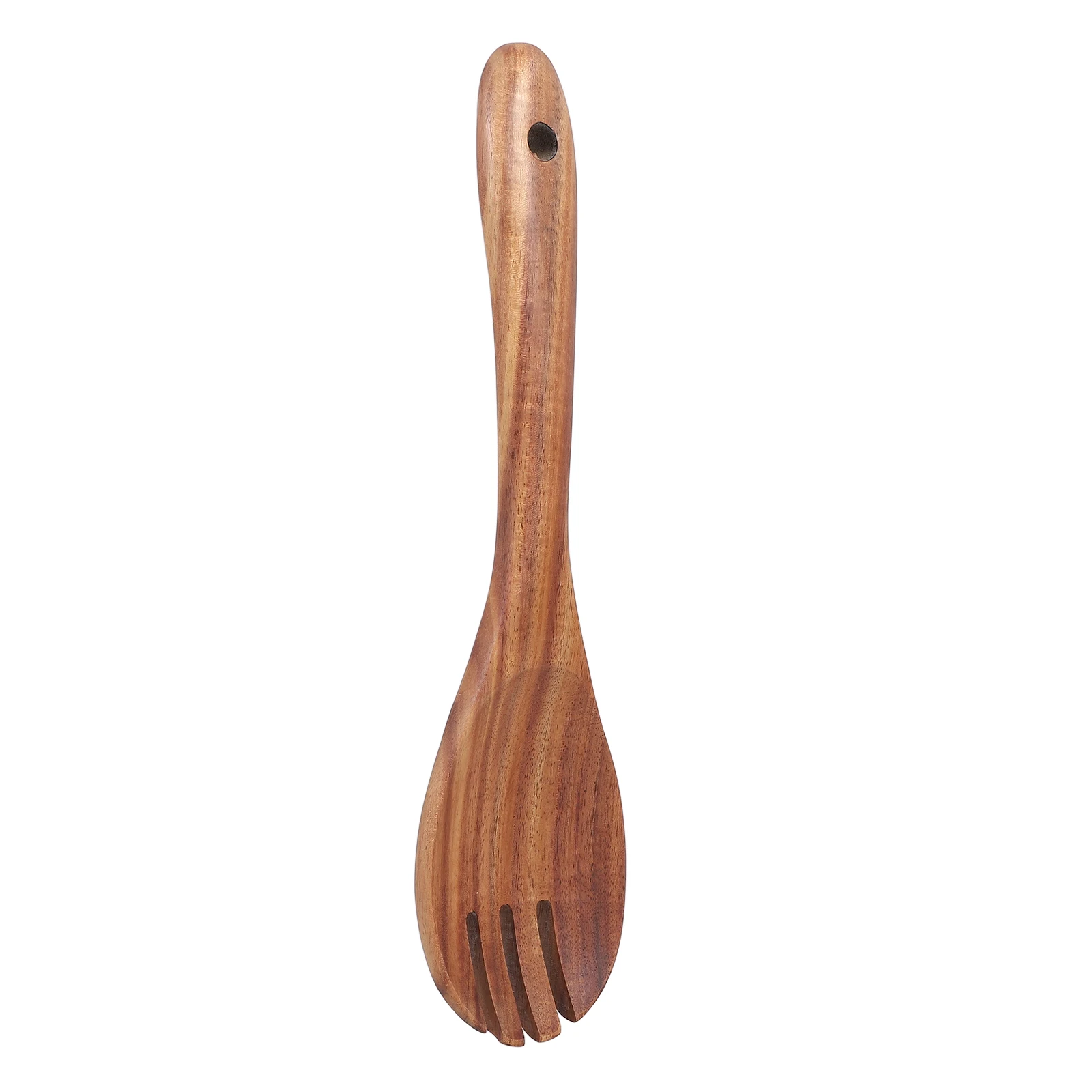 

Wooden Fork Serving Long Handle Kitchen Utensil Easy Clean Dishes Tool Salad Servers Reusable Cookware Kitchen Flatware