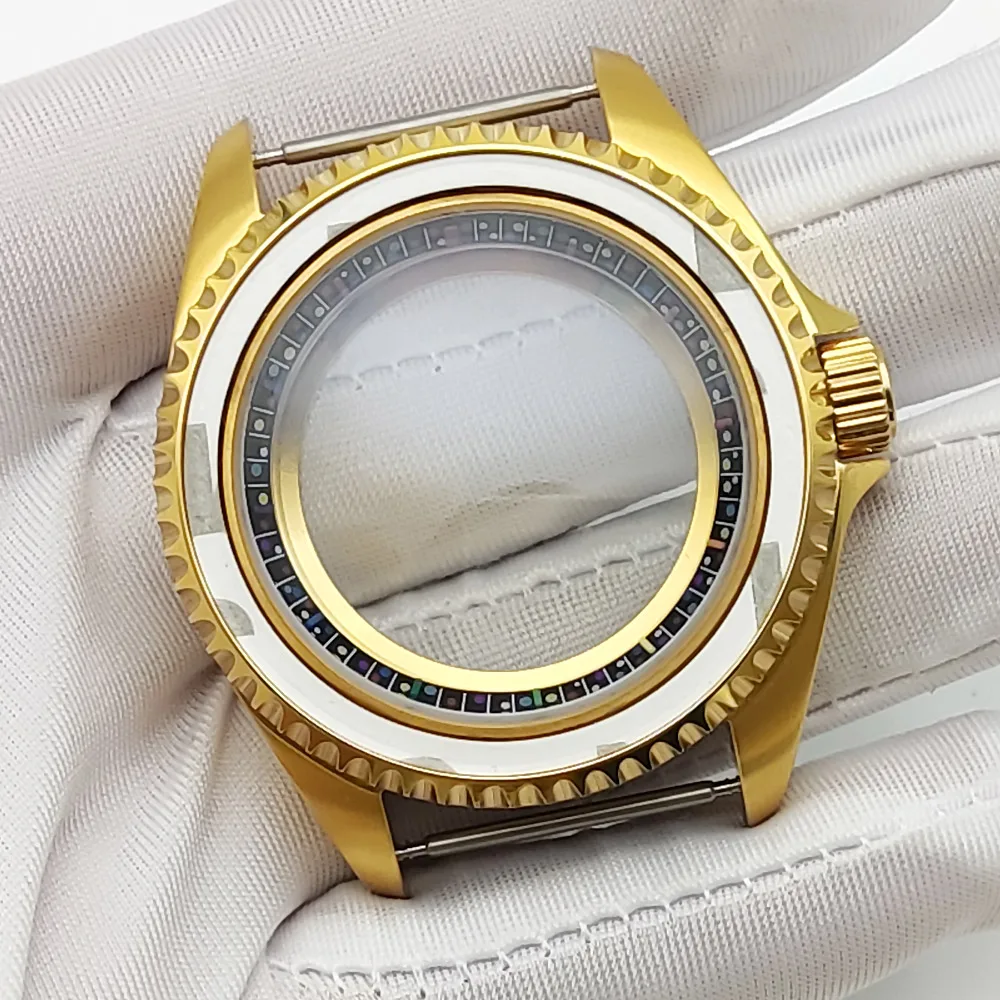 45mm new case Green Ghost Sapphire double glass 100 meters waterproof gold rose gold 904l steel transparent back cover