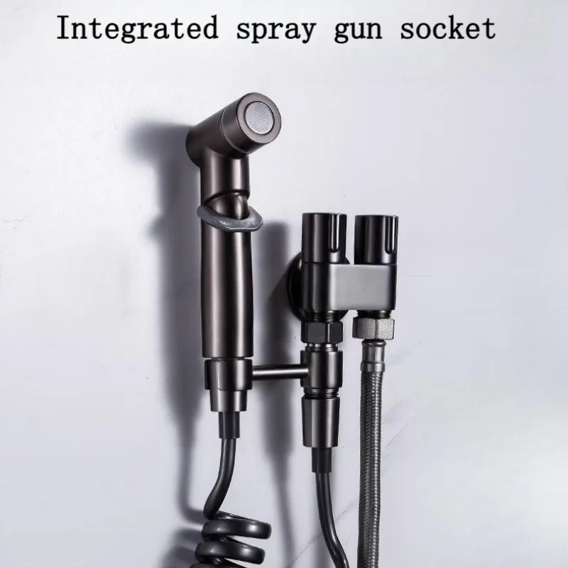 Toilet, Toilet, Booster Spray Gun, Washing Machine Faucet, All-Copper Dual-Control One-in And Two-Out Angle Valve