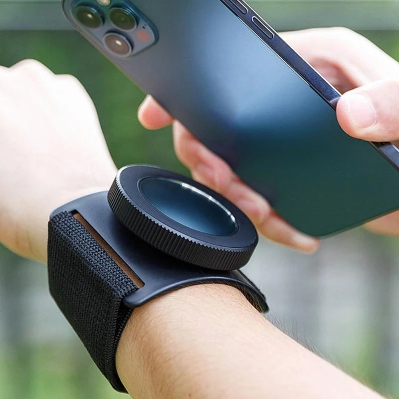 

Wrist Strap 360 Degree Rotatable Armband Stand Magnetic Phone Holder for Phone 16 15 Wristband Phone Holder with Mirror D2RC