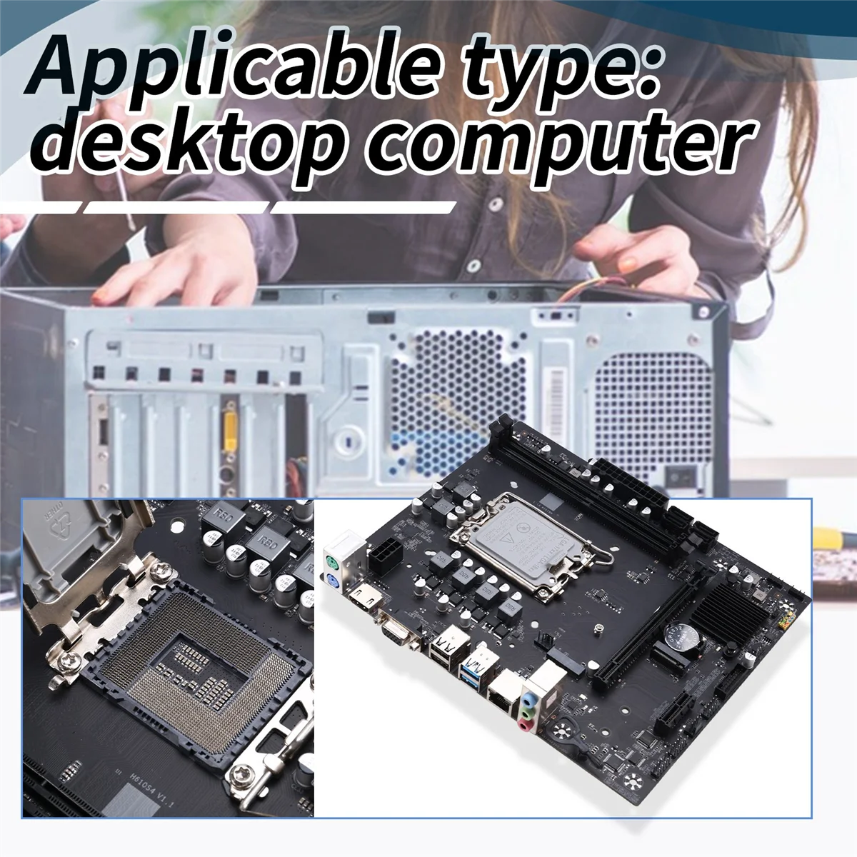 ABXHA H610S4 M4 لوحة أم للكمبيوتر المكتبي DDR4 الذاكرة LGA1700 CPU I5 12400F/12100 RTL8111G/H 1000mbps LAN