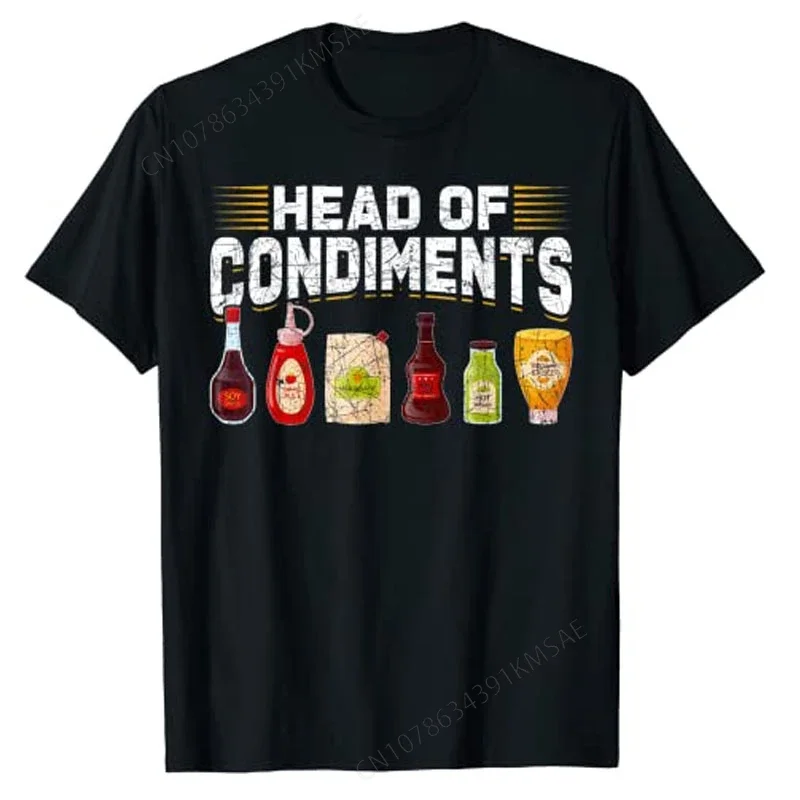 Head of Condiments Barbecue T-Shirt Funny Bbq Lover Graphic Tee Tops Cooking Method Design Women Men Clothing Kitchen Outfit