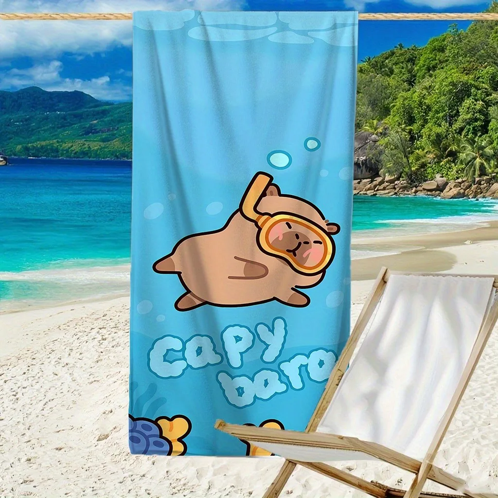 1pc Capybara Beach Towel, Perfect for Summer, Ideal for Beach Outings, Swimming Pools, Yoga Classes, And Travel