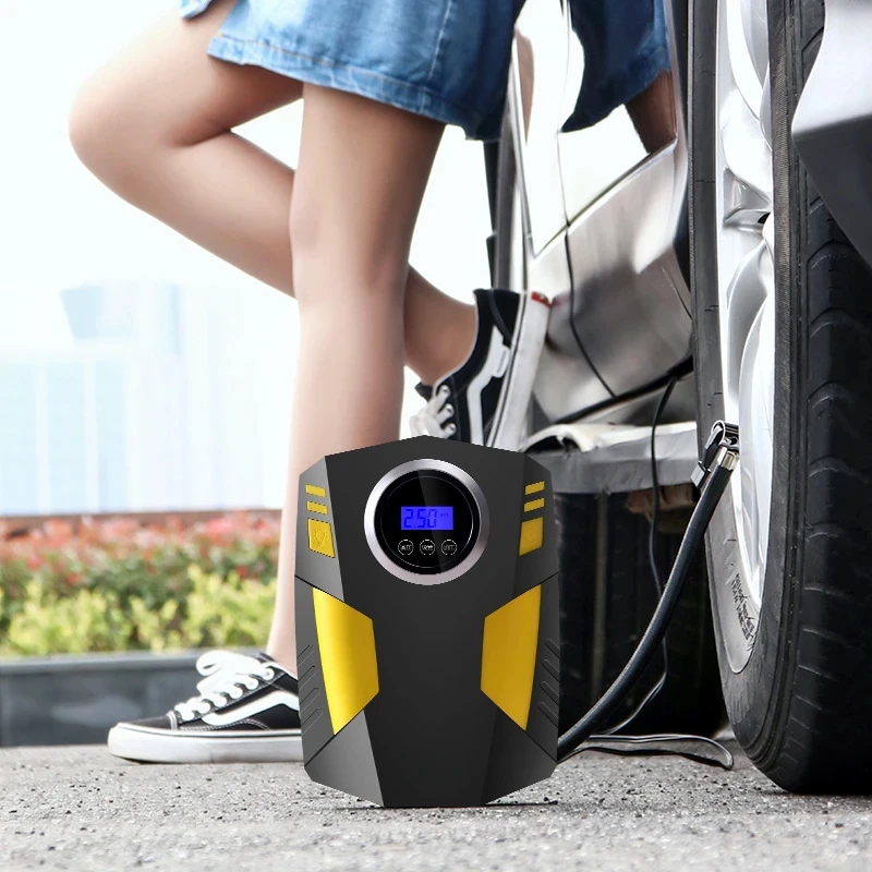 120W Car Portable Air Compressor Pump, Digital Tire Inflator 150 PSI Auto Air Pump For Car Motorcycle LED Light Tire Pump