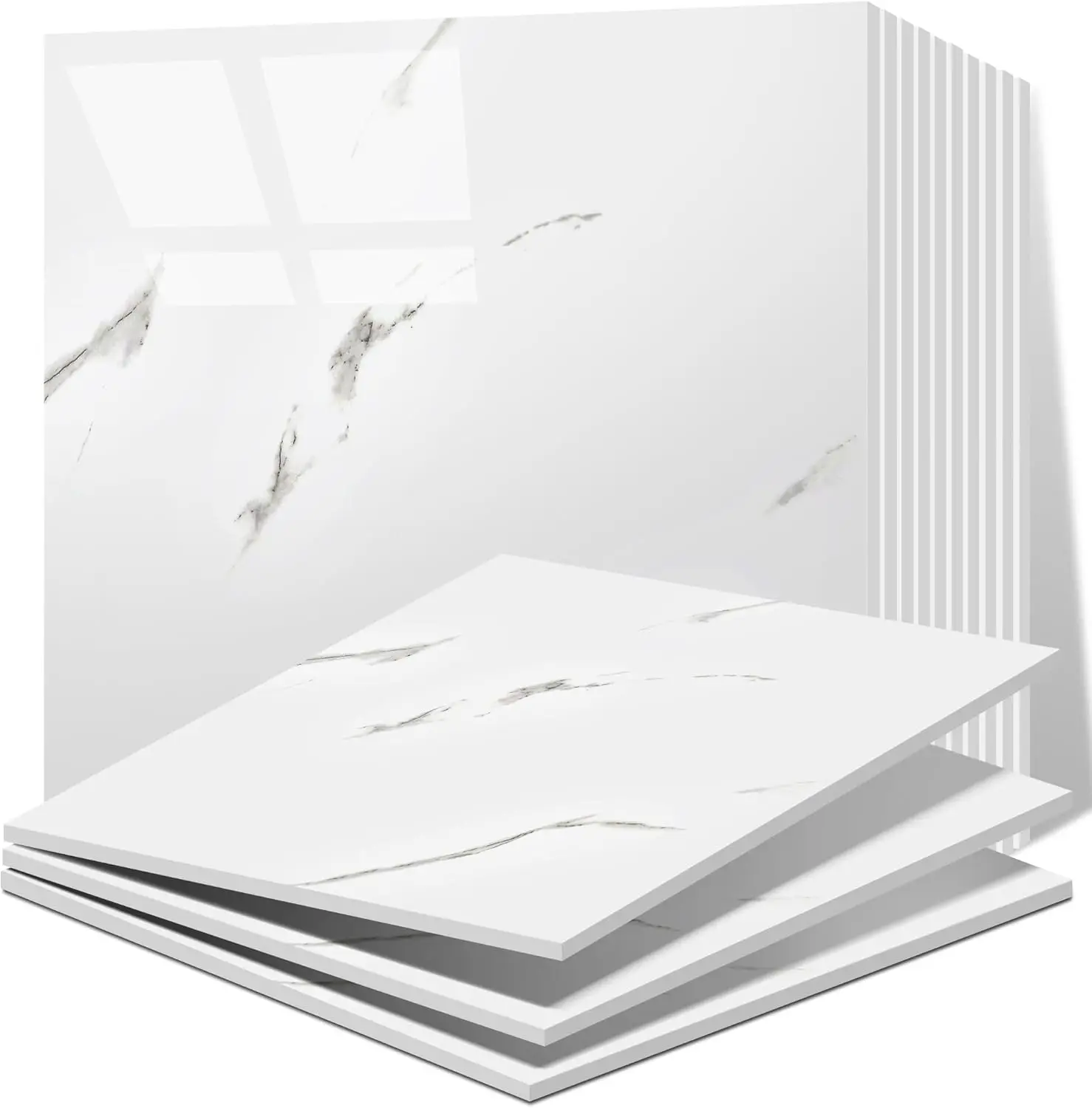 

20pcs Peel and Stick Backsplash Tile，12"x12" Self Adhesive Marble Tile for Wall, PVC Waterproof Shower Wall Panels, Back Splash