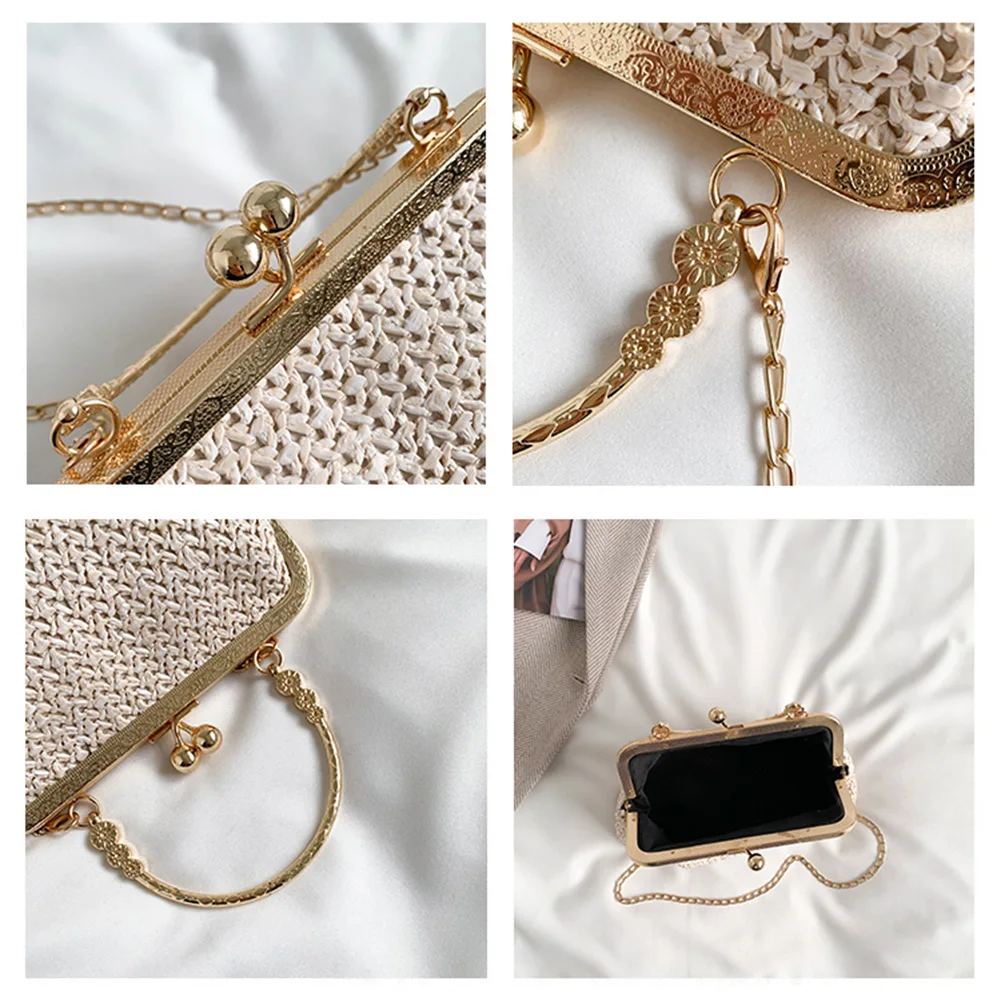 

Chain Hand-Woven Handbags Clip Shell Shape Handbags Fashion Casual Elegant Exquisite Handmade Temperament for Wedding Party