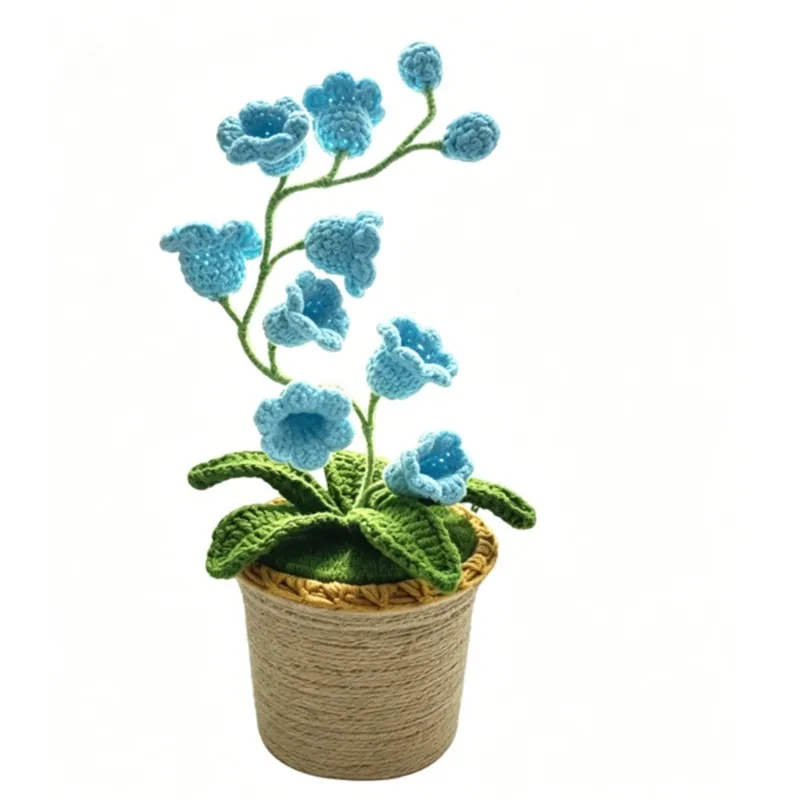 A76KBG! Handcrafted Milk Cotton Lily of the Valley Night Light Potted Plant -