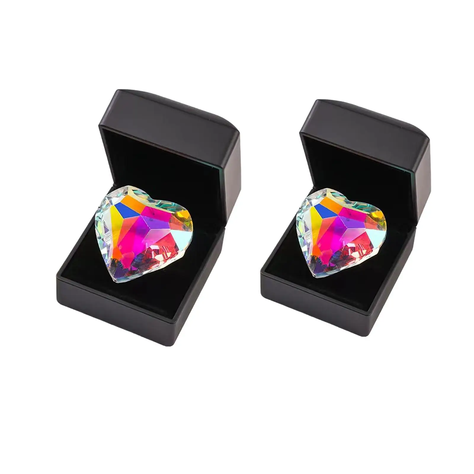 Colorful Heart Chandelier Prisms Pendant with Gift Box Rainbow Refraction Effect