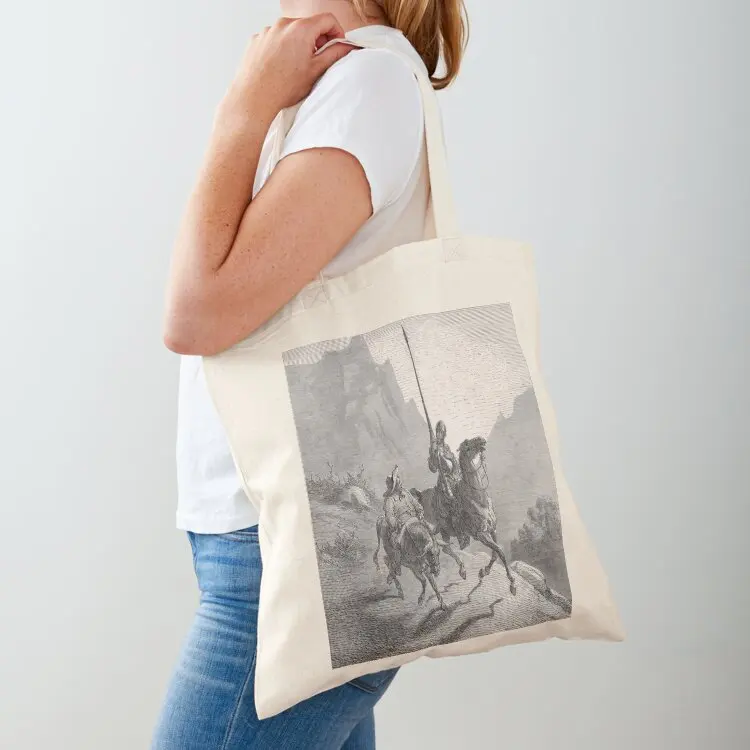 

Don Quixote & Sancho Panza by Gustave Dore Tote Bag Handbags women tote bag men's Big bag women shopping