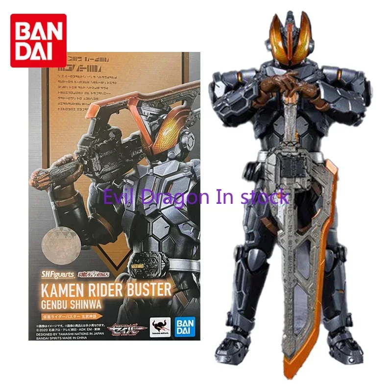 Bandai Genuine Kamen Rider Anime Figure SHF Saber Buster Genbu Shinwa Collectible Model Anime Action Figure Toys for Children