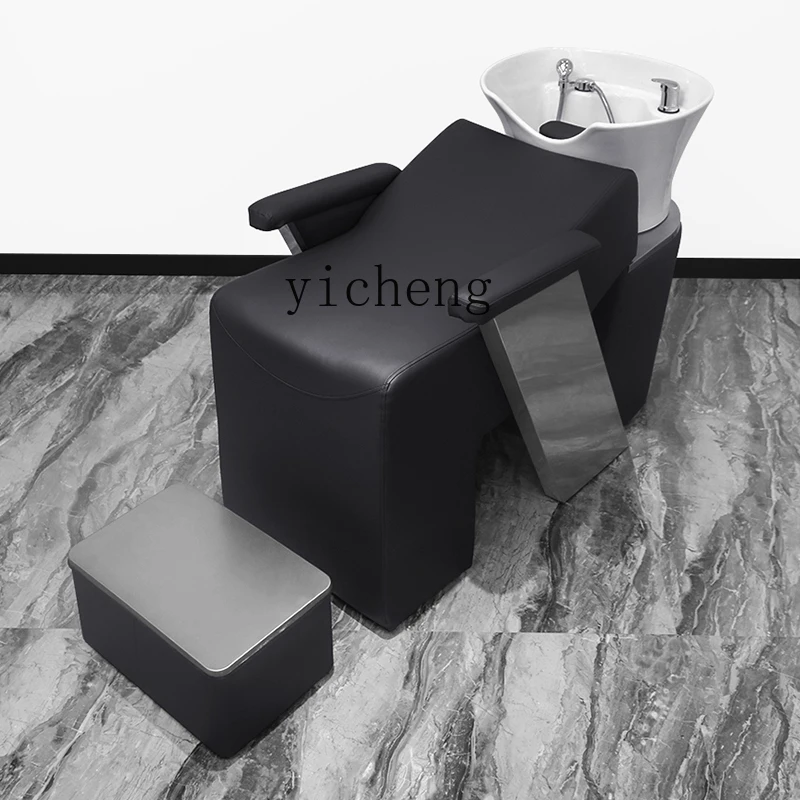 

ZC new hairdresser shampoo bed hairdresser flush bed ceramic deep basin hair salon special