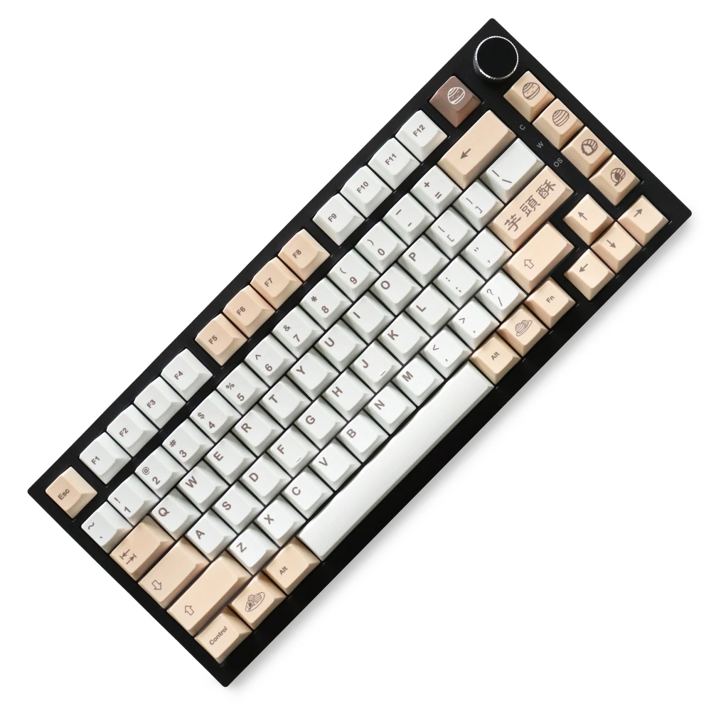 Taro Crsip Keycaps PBT Material Cherry Profile 129 Keys Five Side Dye-Sub Keycaps for 61/87/104/108Mx Switch Mechanical Keyboard