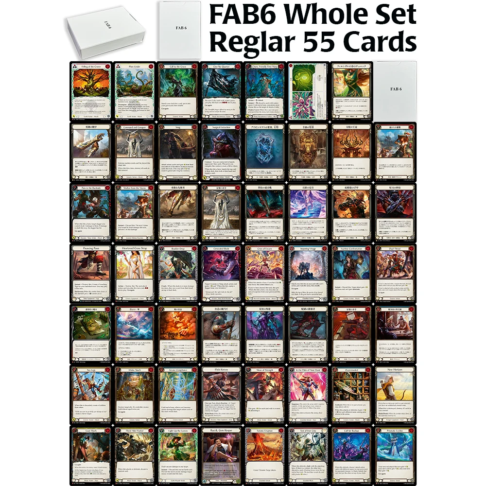 

55PCS/Set FAB6 Whole Set Reglar TCG Proxy Game Cards Includes Japanese 20PCS and 35 English pieces Collect toy gift high quality