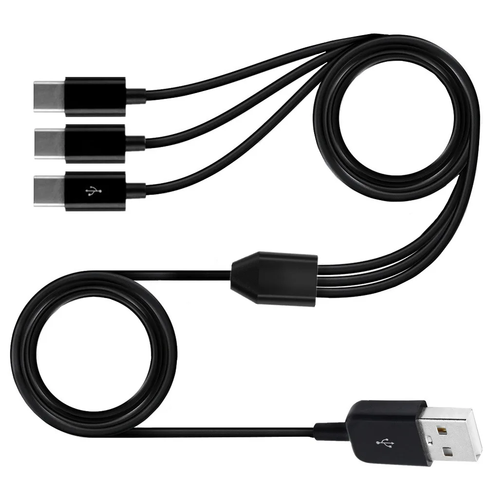 USB 2.0 Type A Male к 3 Type-c сплиттер папа-папа Y кабель адаптера синхронизации данных и зарядки 30 см 100 см 150 см 1 фут 3 фута 5 футов