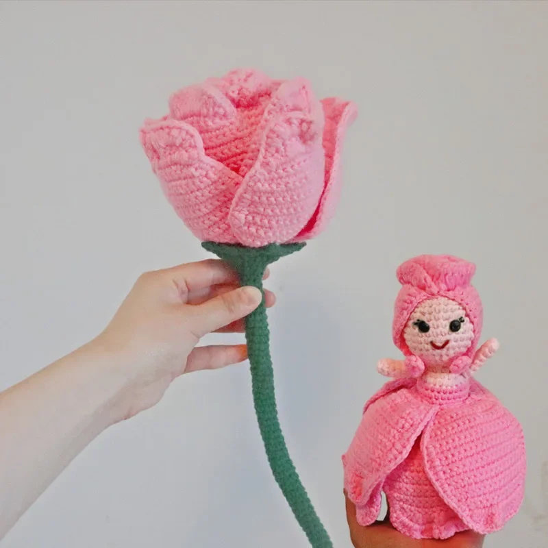 DIY Magic Dolls for Children Emotional Soothing Valentine's Day Creative Gift Roses/carnations Flowers Turn Fairy