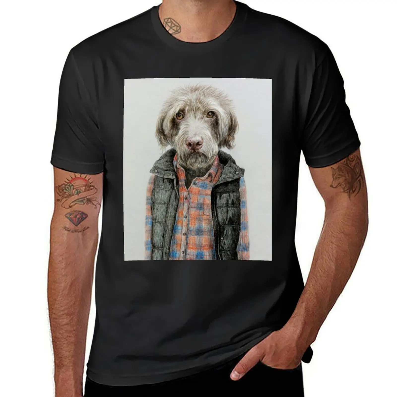 dog in shirt T-Shirt plain boys whites plain black t shirts men