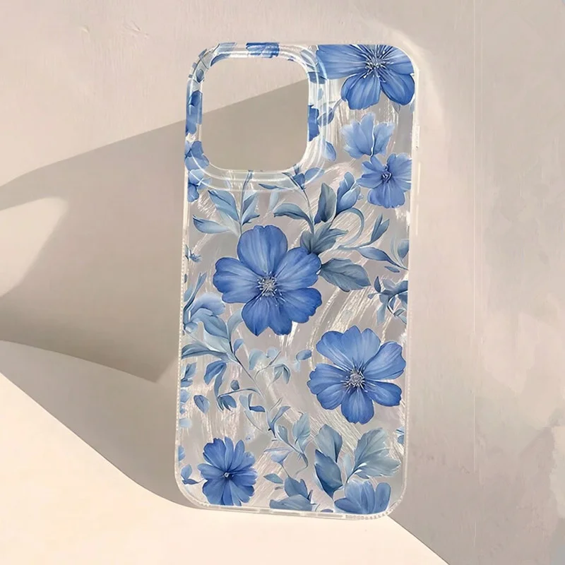 حافظة لامعة لامعة على شكل زهرة الخوخ الوردي لهاتف آيفون 17 16 16e 15 14 Plus 11 12 13 Pro Max X XR XS Max 17 Plus غطاء ناعم مضاد للسقوط #1