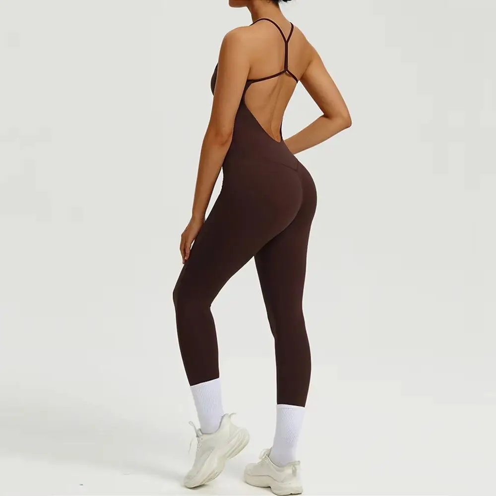 

New Women Sexy Yoga Suit Sports Outdoor Recreation Yoga Rompers Backless Sportswear Women Sleeveles Gym Workout Bodysuits Female