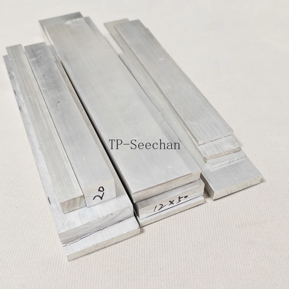 Aluminium Flat Bar Plate Strip Aluminum Alloy Sheet CNC Metal Block Solid Square Rod Thickness 3-8mm, Width 10-100mm