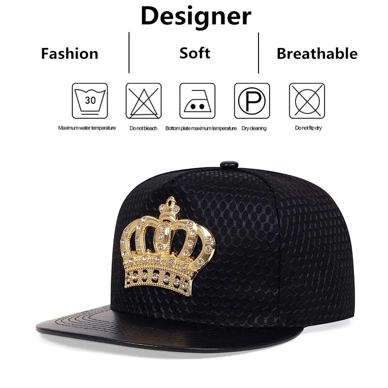 Unisex Crown Emblem Hip-hop Nets Baseball Caps Outdoor Adjustable Casual Hats Sunscreen Hat