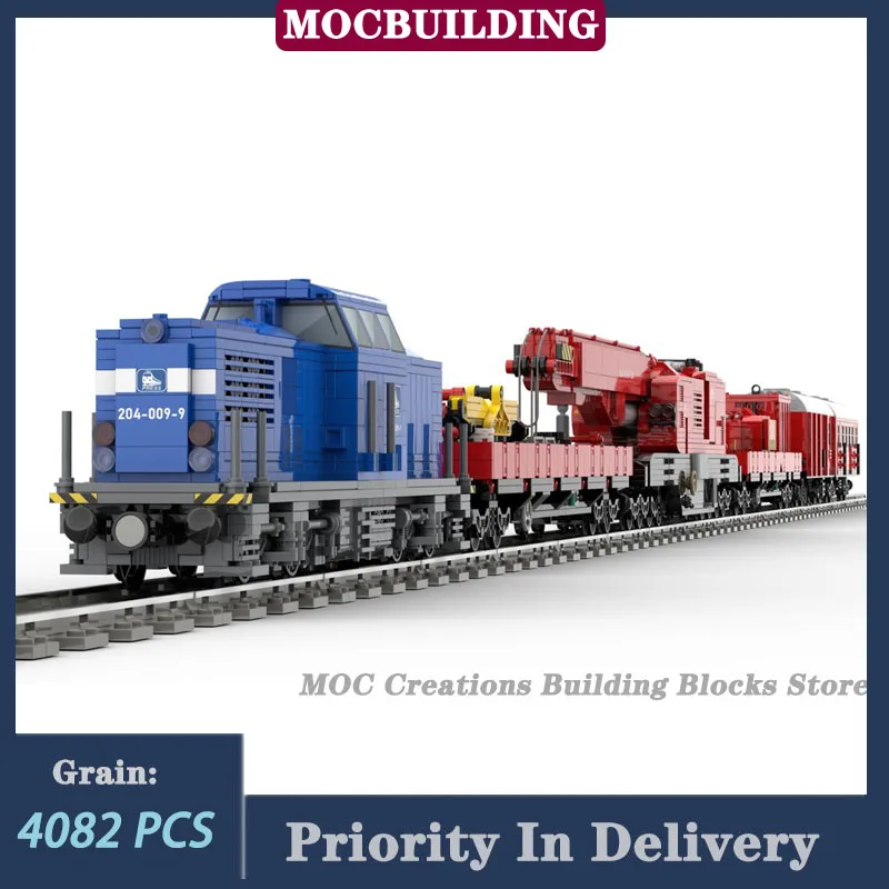 City Emergency Crane Train Model Building Blocks MOC Assembly Transport Vehicles Truck BR733 Collection Toys Gifts