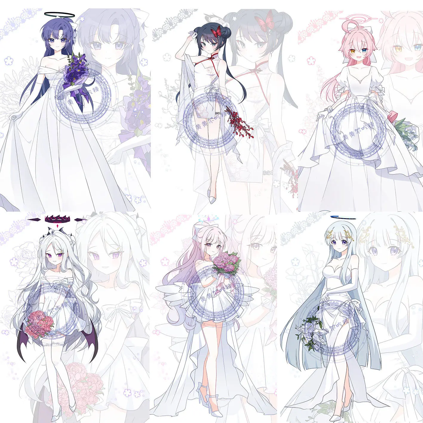 Blue Archive Hoshino Misono Mika Kisaki Sorasaki Hina [ Wedding Dress  Series ] Acrylic Stands Double-Sided Desktop OrnamentsGift