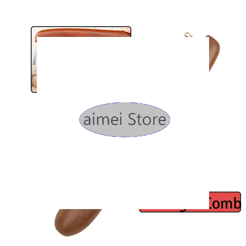 

10-Teeth Copper & Wood Massager Comb For Head Meridian Therapy And Relaxation Golden Sandalwood Scraping Guasha Long Handle