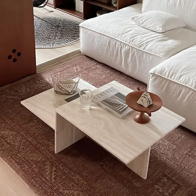 طاولة القهوة على الإنترنت غرفة المعيشة الرخامية المشاهير بسيطة وحديثة ومبتكرة #3