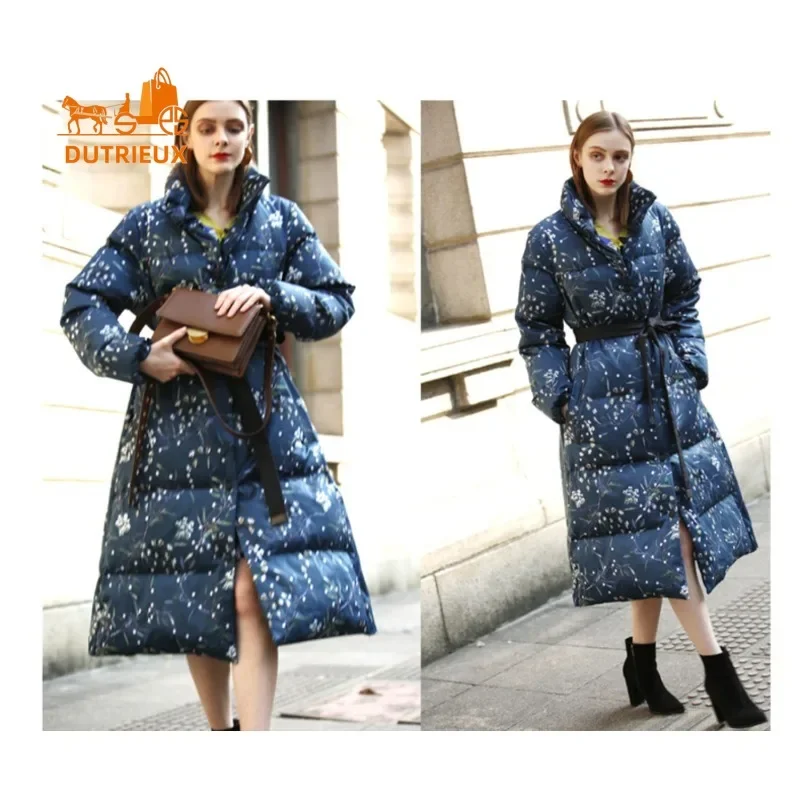 New Autumn and Winter Cotton Jacket for Women, 90% White Duck Down Warm Thick High-end Luxury Down Jacket Custom Woven and Dyed