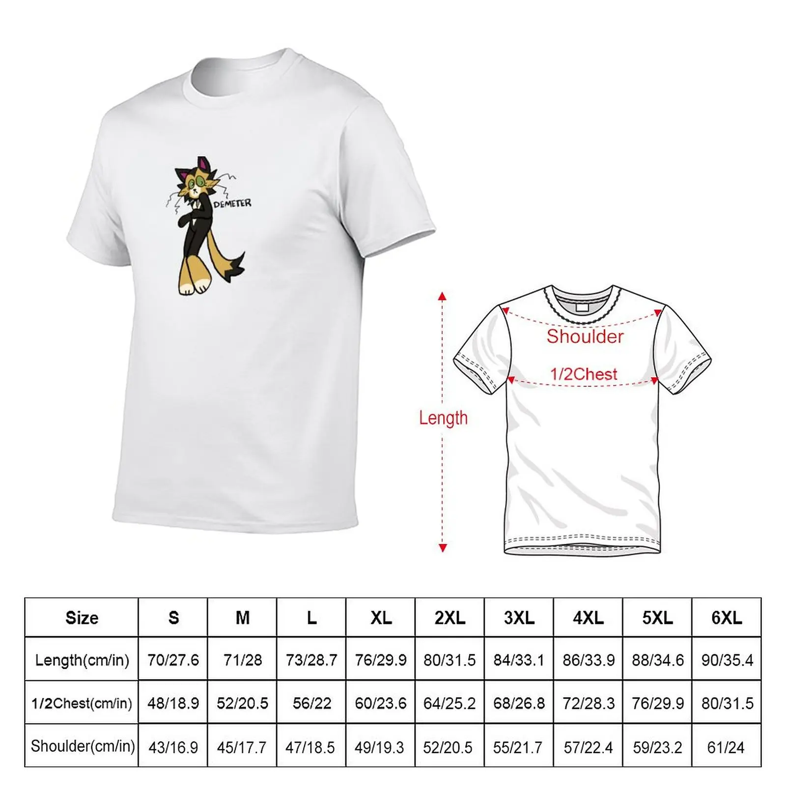 T-Shirt t cat cautious The man shirts shirts prints cotton t Demeter: with