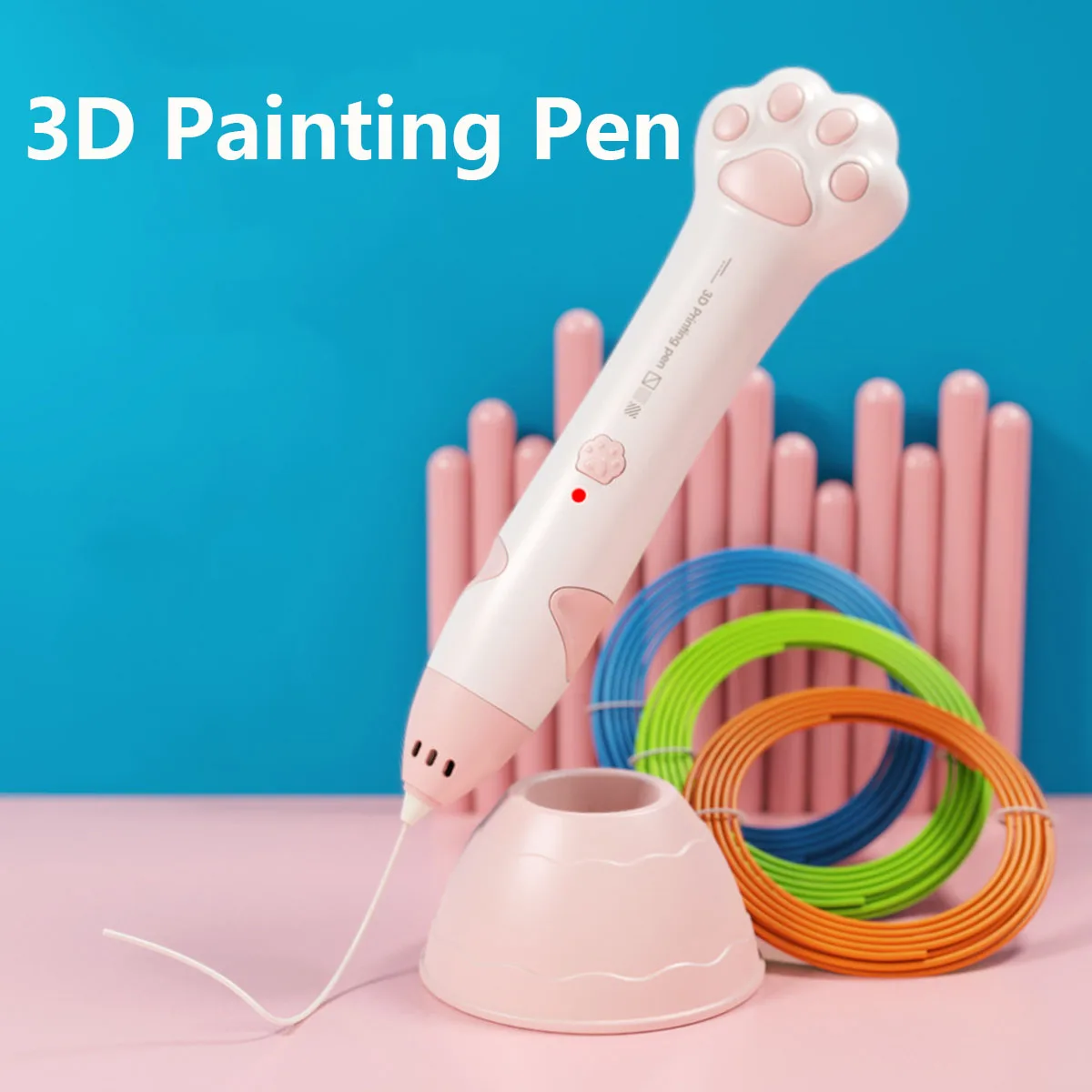 قلم طباعة ثلاثي الأبعاد قابل لإعادة الشحن، درجة حرارة منخفضة، شحن USB، قلم جرافيتي ثلاثي الأبعاد، قلم رسم فني ثلاثي الأبعاد هدية عيد ميلاد #3
