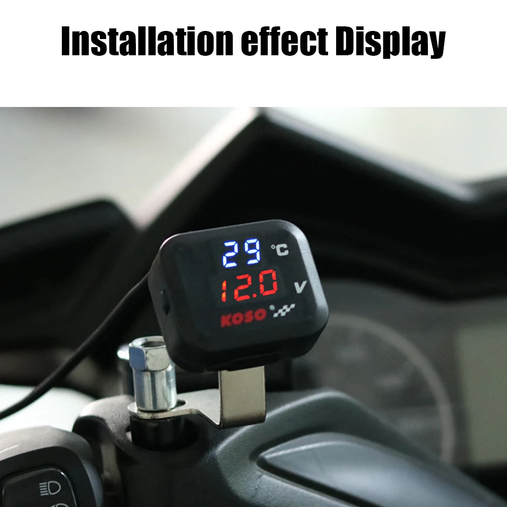 Misuratore di temperatura dell\'acqua del motociclo universale indicatore di temperatura del caricatore del telefono USB per accessori HONDA SUZUKI