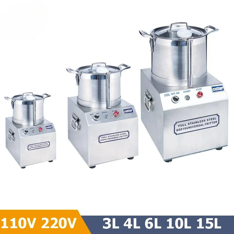 3L 6L 10L Big Power 750W 1500W Bowl Cutter Chopper For Food High Speed Meat Mincer Chili Onion Ginger Vegetable Cutting Machine